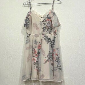 Pink and cream floral dress